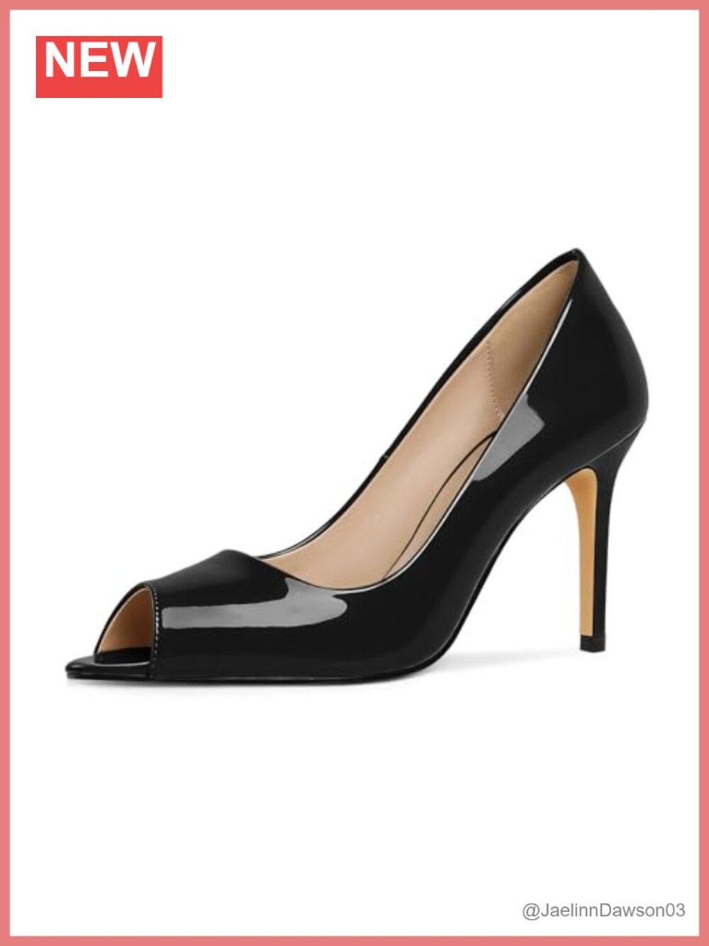Women Stiletto Heels Peep Toe Pump 3.5-Inch Microfiber Slip On Dress Shoes